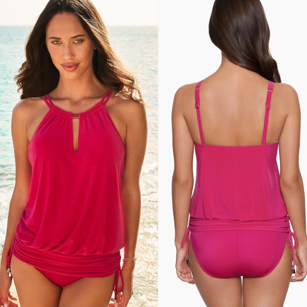 New! MagicSuit Pink Susan blouson tummy covering One Piece Swimsuit 35133